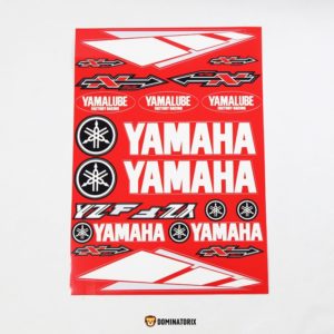 Nálepky na motocykel YAMAHA červené Sú vodeodolné a predrezané. Použitie :nálepku nalepte na odmastnený a suchý povrch motocykla.